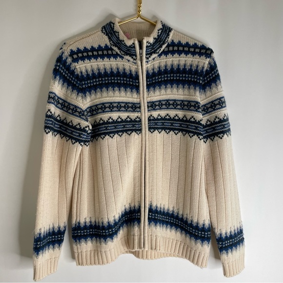 Vintage Womens Lands Full Zip Sweater Jacket 100% Nordic Wool Size Small - Picture 3 of 10